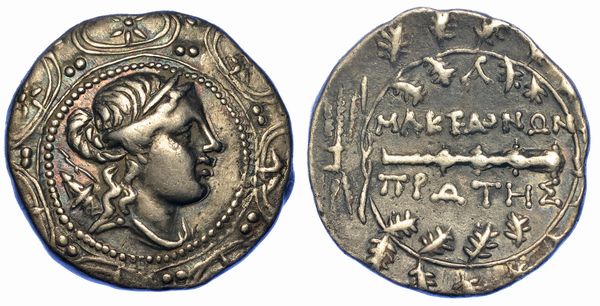 MACEDONIA - PROTETTORATO ROMANO, 167-149 a.C. Tetradracma.  - Asta Numismatica - Associazione Nazionale - Case d'Asta italiane