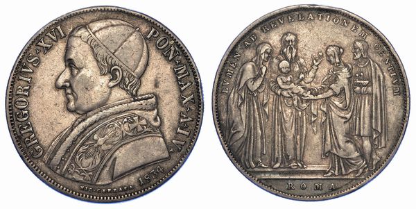 STATO PONTIFICIO. GREGORIO XVI, 1831-1846. Scudo 1834/A. IV.  - Asta Numismatica - Associazione Nazionale - Case d'Asta italiane