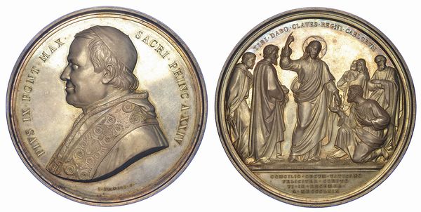 STATO PONTIFICIO. PIO IX, 1846-1878. Medaglia in argento 1869/A. XXIV. Per l'apertura del Concilio Ecumenico Vaticano.  - Asta Numismatica - Associazione Nazionale - Case d'Asta italiane