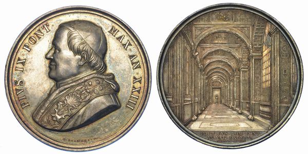 STATO PONTIFICIO. PIO IX, 1846-1878. Medaglia in argento A. XXIII.  - Asta Numismatica - Associazione Nazionale - Case d'Asta italiane