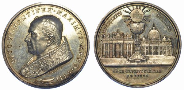 VATICANO. PIO XI, 1922-1929. Medaglia in argento A. VIII.  - Asta Numismatica - Associazione Nazionale - Case d'Asta italiane