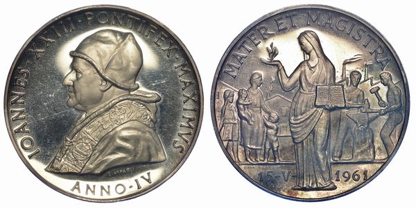 VATICANO. GIOVANNI XXIII, 1958-1963. Medaglia in argento A. IV.  - Asta Numismatica - Associazione Nazionale - Case d'Asta italiane