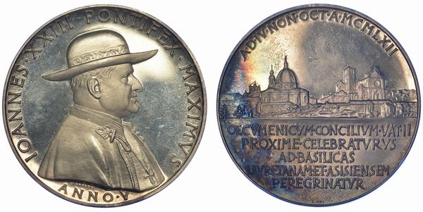 VATICANO. GIOVANNI XXIII, 1958-1963. Medaglia in argento A. V.  - Asta Numismatica - Associazione Nazionale - Case d'Asta italiane