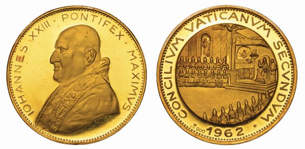 VATICANO. GIOVANNI XXIII, 1958-1963. Medaglia in oro 1962. Concilio Ecumenico Vaticano II.  - Asta Numismatica - Associazione Nazionale - Case d'Asta italiane