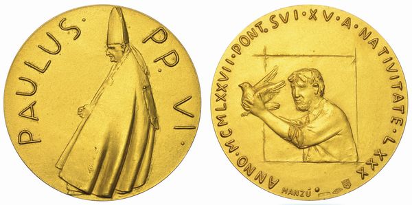 VATICANO. PAOLO VI, 1963-1978. Medaglia in oro 1977/A. XV.  - Asta Numismatica - Associazione Nazionale - Case d'Asta italiane