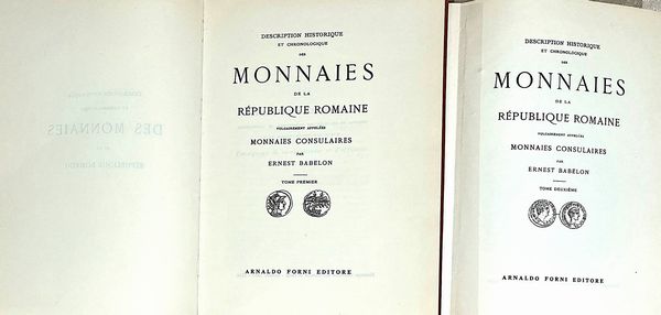 BABELON E. Description historique et chronologique des monnaies de la Rpublique Romaine.  - Asta Numismatica - Associazione Nazionale - Case d'Asta italiane