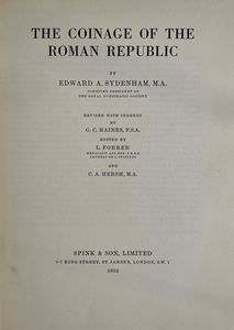 SYDENHAM E. A. The Coinage of the Roman Republic.  - Asta Numismatica - Associazione Nazionale - Case d'Asta italiane