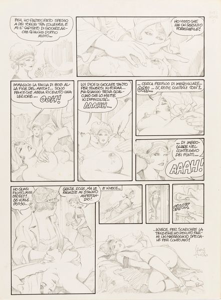 Leone Frollo : Mona Street - Tith massage  - Asta Leone Frollo: maestro dell'erotismo  - Associazione Nazionale - Case d'Asta italiane