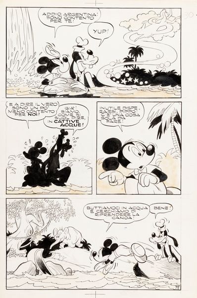 Giovan Battista Carpi : Topolino e l incantesimo di fonte argento  - Asta Leone Frollo: maestro dell'erotismo  - Associazione Nazionale - Case d'Asta italiane