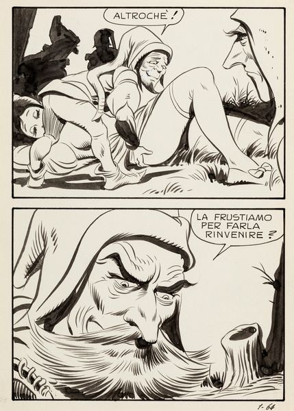 Leone Frollo : Biancaneve - I Sette Nani viziosi  - Asta Leone Frollo: maestro dell'erotismo  - Associazione Nazionale - Case d'Asta italiane