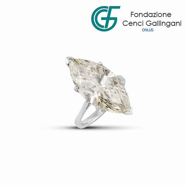 ANELLO CON DIAMANTE NAVETTE  - Asta Gioielli - Associazione Nazionale - Case d'Asta italiane