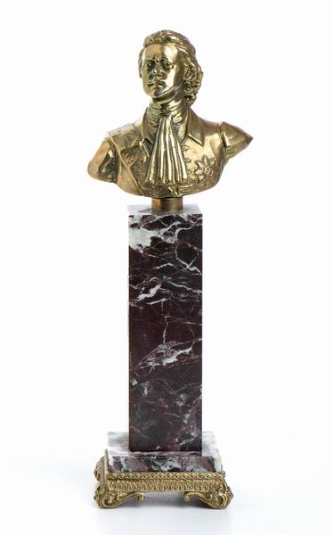 Busto in bronzo dello Zar Alessandro I su base in marmo  - Asta Militaria, Ordini cavallereschi, Napoleonica - Associazione Nazionale - Case d'Asta italiane