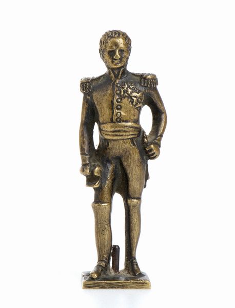 Bronzetto con ufficiale napoleonico  - Asta Militaria, Ordini cavallereschi, Napoleonica - Associazione Nazionale - Case d'Asta italiane