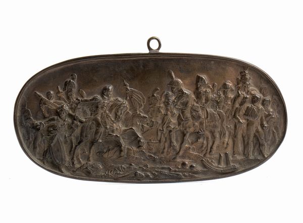 Placca ovale in bronzo  - Asta Militaria, Ordini cavallereschi, Napoleonica - Associazione Nazionale - Case d'Asta italiane