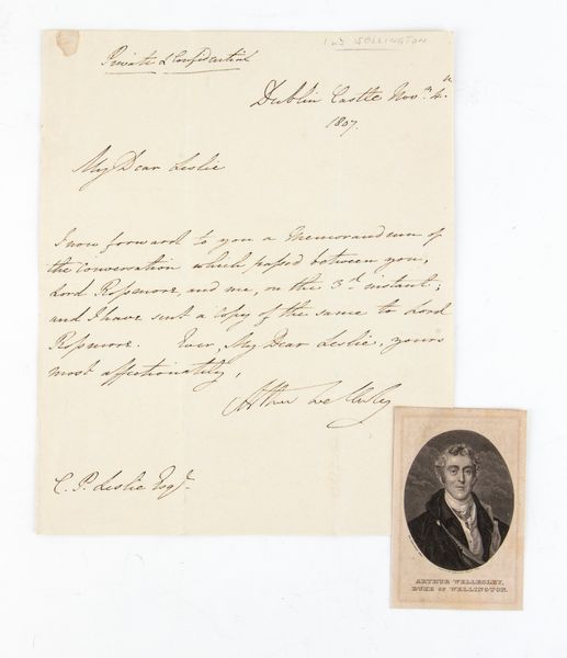 Lettera autografa di Arthur Wellesley  - Asta Militaria, Ordini cavallereschi, Napoleonica - Associazione Nazionale - Case d'Asta italiane