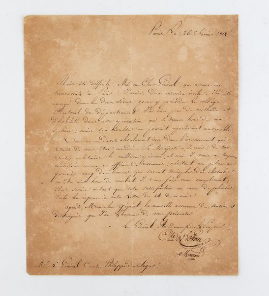 Lettera autografa aiutanti di campo dell'imperatore Mouton  - Asta Militaria, Ordini cavallereschi, Napoleonica - Associazione Nazionale - Case d'Asta italiane