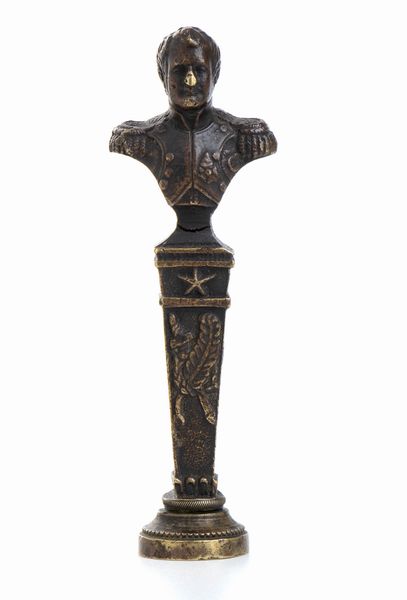 Sigillo in bronzo con busto di Napoleone  - Asta Militaria, Ordini cavallereschi, Napoleonica - Associazione Nazionale - Case d'Asta italiane