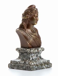 Piccolo busto in bronzo della Marianna  - Asta Militaria, Ordini cavallereschi, Napoleonica - Associazione Nazionale - Case d'Asta italiane