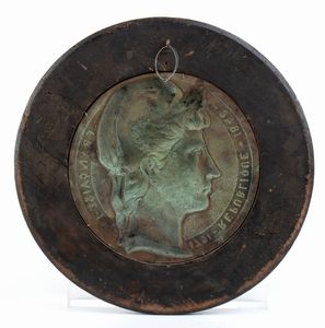 Due grandi placche in bronzo con cornice in legno  - Asta Militaria, Ordini cavallereschi, Napoleonica - Associazione Nazionale - Case d'Asta italiane