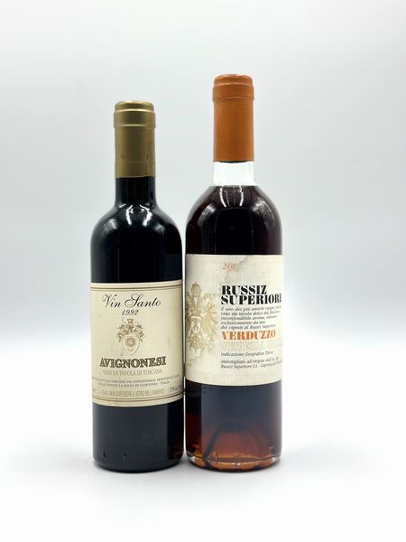 Avignonesi, Vin Santo di Montepulciano - Marco Felluga, Russiz Superiore Verduzzo Friulano, 1992-2000  - Asta Vini Rossi: grandi etichette d'Italia e Francia. Con una selezione di vini bianchi e champagne - Associazione Nazionale - Case d'Asta italiane