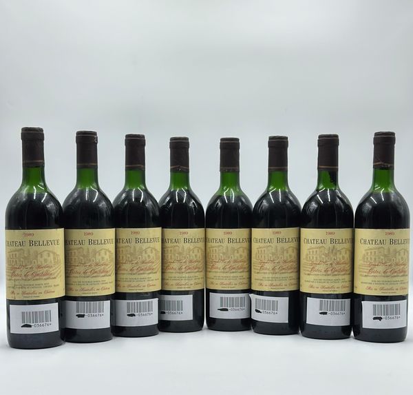 Chteau bellevue, Cotes de Castillon, 1989  - Asta Vini Rossi: grandi etichette d'Italia e Francia. Con una selezione di vini bianchi e champagne - Associazione Nazionale - Case d'Asta italiane