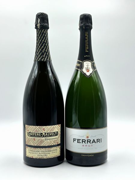 Ferrari Brut TrentoDoc, Carpene-Malvolti  - Asta Vini Rossi: grandi etichette d'Italia e Francia. Con una selezione di vini bianchi e champagne - Associazione Nazionale - Case d'Asta italiane