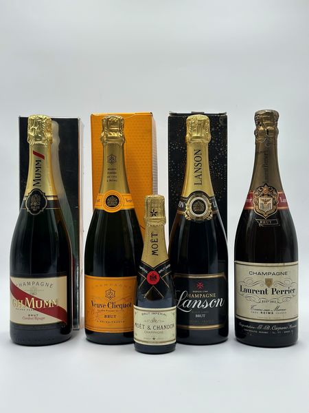 G.H.Mumm, Veuve Cliquot, Mot & Chandon, Lanson, Laurent Perrier  - Asta Vini Rossi: grandi etichette d'Italia e Francia. Con una selezione di vini bianchi e champagne - Associazione Nazionale - Case d'Asta italiane