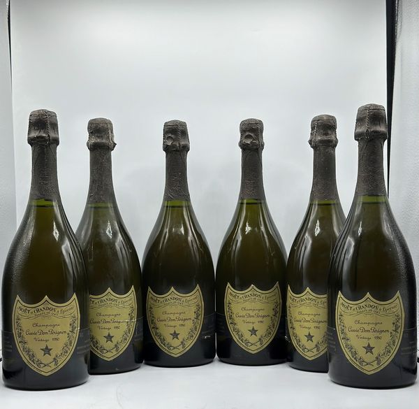 Mot & Chandon, Dom Prignon Brut Vintage 1980, 1980  - Asta Vini Rossi: grandi etichette d'Italia e Francia. Con una selezione di vini bianchi e champagne - Associazione Nazionale - Case d'Asta italiane