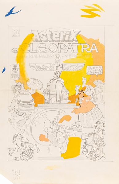 Bruno Napoli : Asterix e Cleopatra (Astrix et Cloptre)  - Asta Fumetti: Tavole e Illustrazioni Originali - Associazione Nazionale - Case d'Asta italiane