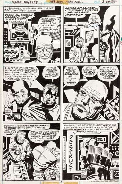 Jack Kirby : 2001: A Space Odyssey - The Capture of X-51!  - Asta Fumetti: Tavole e Illustrazioni Originali - Associazione Nazionale - Case d'Asta italiane