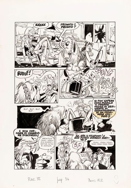 Giorgio Cavazzano : Altai & Jonson -  scomparso il Maggiolino  - Asta Fumetti: Tavole e Illustrazioni Originali - Associazione Nazionale - Case d'Asta italiane