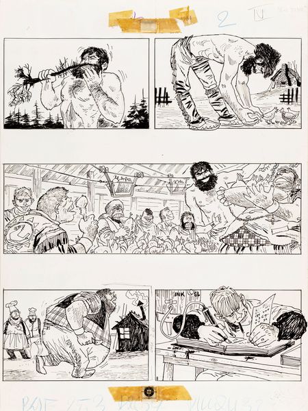 Hugo Pratt : Il favoloso West: I giganti burloni  - Asta Fumetti: Tavole e Illustrazioni Originali - Associazione Nazionale - Case d'Asta italiane