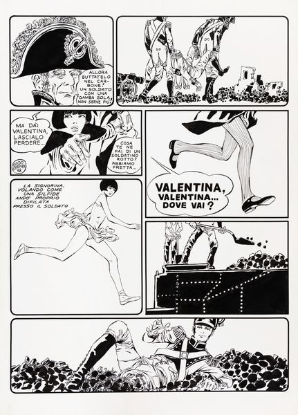 GUIDO CREPAX : L'intrepida Valentina di carta  - Asta Fumetti: Tavole e Illustrazioni Originali - Associazione Nazionale - Case d'Asta italiane