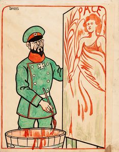 DUILIO CAMBELLOTTI - Nicola II dipinge la Pace col sangue