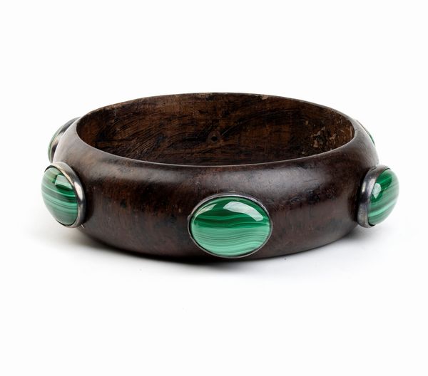 ISABELLA ASTENGO : Bracciale in legno con malachite  - Asta Gioielli, Orologi e Penne - Associazione Nazionale - Case d'Asta italiane