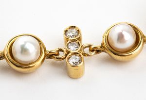 Bracciale in oro con perle, diamanti e monete  - Asta Gioielli, Orologi e Penne - Associazione Nazionale - Case d'Asta italiane