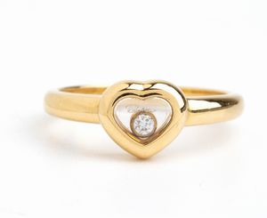 CHOPARD : Collezione Happy Diamond, Anello in oro con diamante  - Asta Gioielli, Orologi e Penne - Associazione Nazionale - Case d'Asta italiane