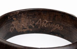 ISABELLA ASTENGO : Bracciale in legno con malachite  - Asta Gioielli, Orologi e Penne - Associazione Nazionale - Case d'Asta italiane