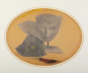 GUCCIONE PIERO (1935 - 2018) - LA MASCHERA E L'IBISCO (STUDIO PER LITOGRAFIA)