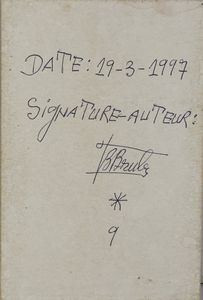 BRULY BOUABRE' FREDERIC  (1923 - 2014) : MYTHOLOGIE BETE: LA LEGENDE DE L'ENFANT TURBULENT (POLITTICO), 1997  - Asta X:\ANCA\2023\ANCA MATERIALE DATA ENTRY\Capitolium\453 - Associazione Nazionale - Case d'Asta italiane