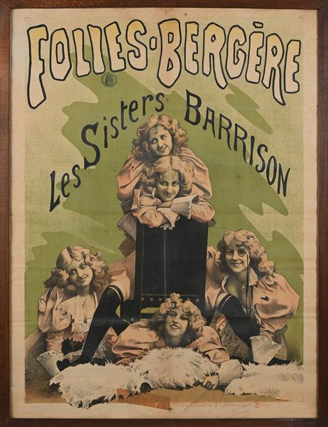 Alfred   Choubrac : Folies Bergere - Les sisters Barrison  - Asta La Collezione Enrico e Antonello Falqui. Di padre in figlio una vita nell'arte. - Associazione Nazionale - Case d'Asta italiane