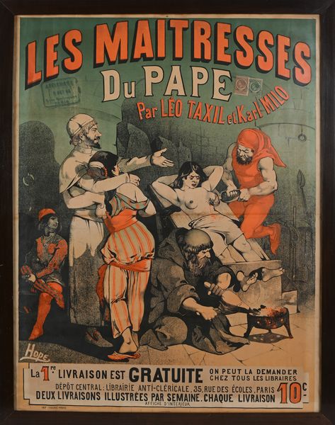 Léon Choubrac : Les Maitresses du Pape par Lo Taxil et Karl Milo  - Asta La Collezione Enrico e Antonello Falqui. Di padre in figlio una vita nell'arte. - Associazione Nazionale - Case d'Asta italiane