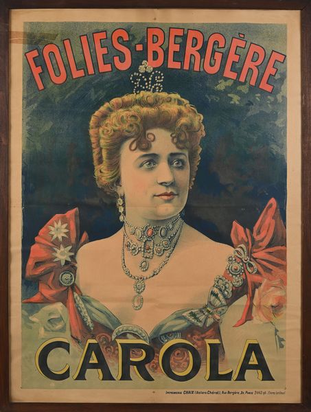 Jules  Chéret : Folies Bergere, Carola  - Asta La Collezione Enrico e Antonello Falqui. Di padre in figlio una vita nell'arte. - Associazione Nazionale - Case d'Asta italiane