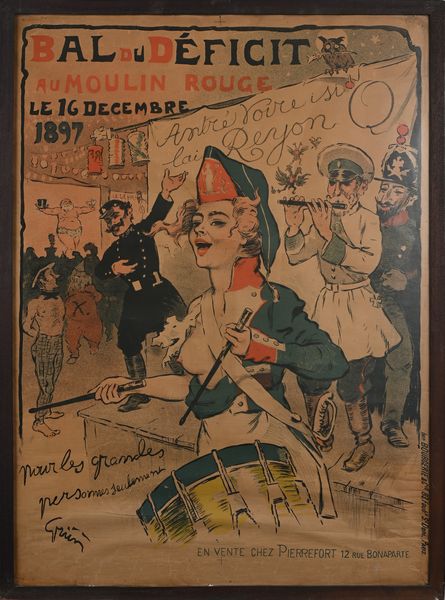 Jules-Alexandre  Grun : Bal du Deficit au Moulin Rouge, le 16 decembre 1897  - Asta La Collezione Enrico e Antonello Falqui. Di padre in figlio una vita nell'arte. - Associazione Nazionale - Case d'Asta italiane