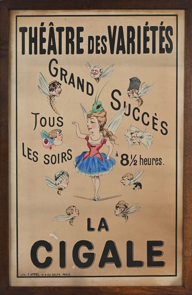 F. Appel : Theatre des Varietes, La Cigale  - Asta La Collezione Enrico e Antonello Falqui. Di padre in figlio una vita nell'arte. - Associazione Nazionale - Case d'Asta italiane