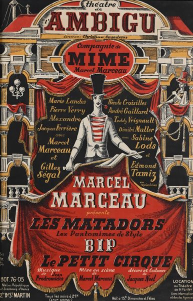 Jacques  Noel : Theatre de Ambigu - Marcel Marceau presente Les Matadores  - Asta La Collezione Enrico e Antonello Falqui. Di padre in figlio una vita nell'arte. - Associazione Nazionale - Case d'Asta italiane