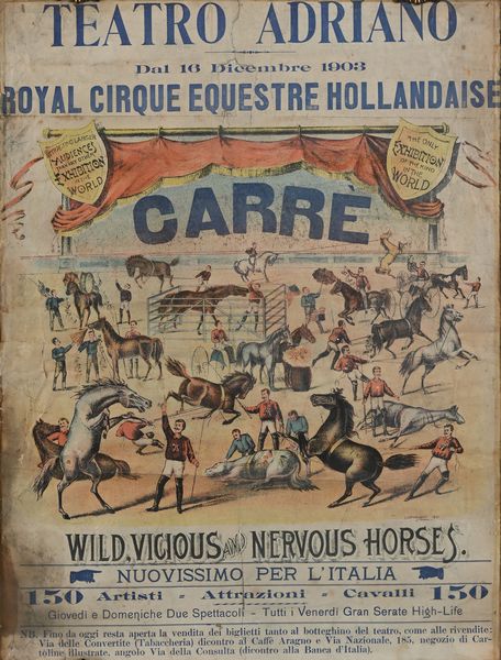 Teatro Adriano Royal Cirque Equestre Hollandaise  - Asta La Collezione Enrico e Antonello Falqui. Di padre in figlio una vita nell'arte. - Associazione Nazionale - Case d'Asta italiane