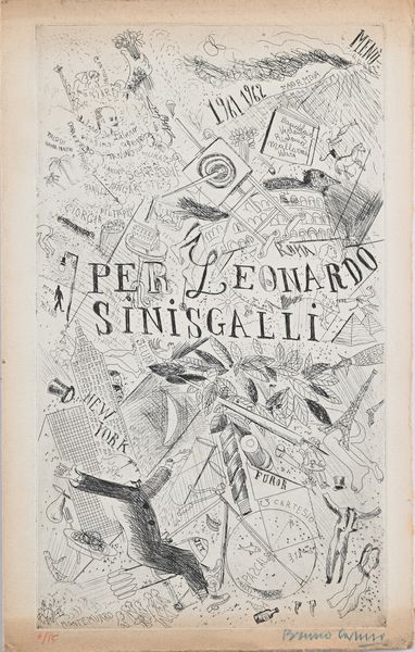 Bruno Caruso : Men 1961-1962 Per Leonardo Sinisgalli  - Asta La Collezione Enrico e Antonello Falqui. Di padre in figlio una vita nell'arte. - Associazione Nazionale - Case d'Asta italiane