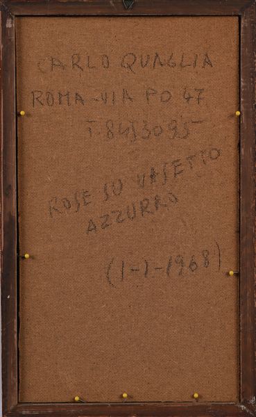 Carlo Quaglia : Rose su vasetto azzurro  - Asta La Collezione Enrico e Antonello Falqui. Di padre in figlio una vita nell'arte. - Associazione Nazionale - Case d'Asta italiane