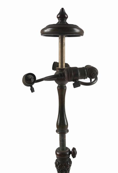 Tiffany Studios New York : Lampada da tavolo telescopica Peony  - Asta La Collezione Enrico e Antonello Falqui. Di padre in figlio una vita nell'arte. - Associazione Nazionale - Case d'Asta italiane